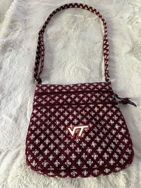 VT Maroon Quilted Crossbody Bag